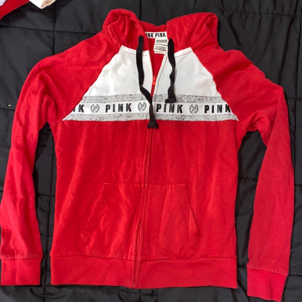 Gorgeous Red Victoria’s Secret PINK Zip Up Hoodie